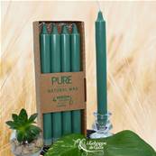 Bougie Longue Vert Emeraude 10h Pure Candle Bote de 4