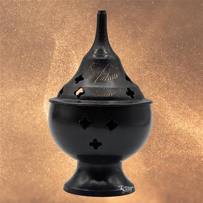 Brûle Encens Métal Noir Pyali 10cm