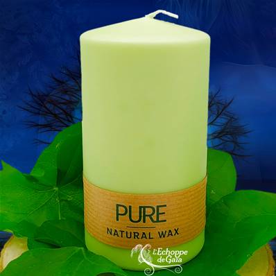 Bougie Cylindre Vert Tendre 52h Pure Candle
